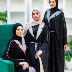 Classic Contrast Collar Open Abaya