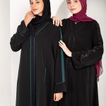 Flowy Open Abaya with contasrting details