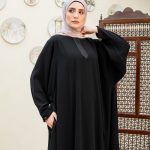 Black squared Abaya with Cuff Detailing