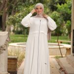 Reglan Open Abaya with detailes front and long zip up