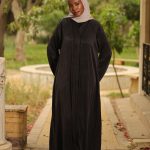 Luxurey open Abaya with velvety texture