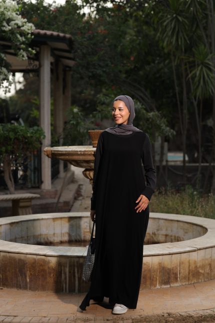 Sporty Comfy mixed fabric abaya
