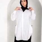 Poplin High low shirt with side pockets