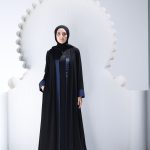 Flowy Open Abaya With Dainty  contrast Detailing
