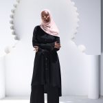 Classic formal set long top with texture fabric