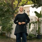 Sweatshirt with mixed fabrics