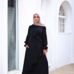 Ruffle wrap abaya