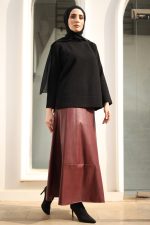 Leather skirt ِA line - Image 2