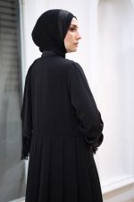 ⁦Silk Abaya With Satin Touch⁩ - الصورة ⁦6⁩