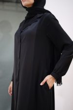 ⁦Silk Abaya With Satin Touch⁩ - الصورة ⁦3⁩