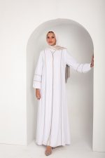 Abaya with  Beige Embroidery